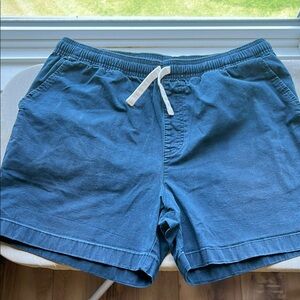 Blue Casual Shorts with Drawstring